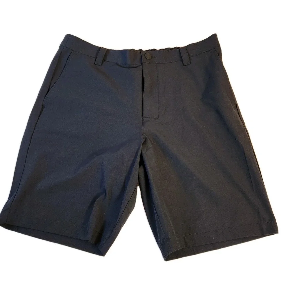 NWT Banana Republic Mens Black Comfort Flat Front Shorts Sz‎ 36 Chino Shorts NEW